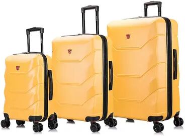 Dukap Zonix 3-Piece Hardside Spinner Luggage Set, Yellow