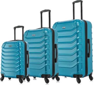 InUSA Endurance 3-Piece Hardside Spinner Luggage Set, Med Blue, 3 Pc Set