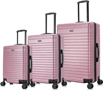 InUSA Deep 3-Piece Hardside Spinner Luggage Set, Pink, 3 Pc Set