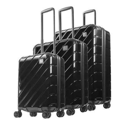 ful Velocity 3-Piece Hardside Spinner Luggage Set, Black, 3 Pc Set