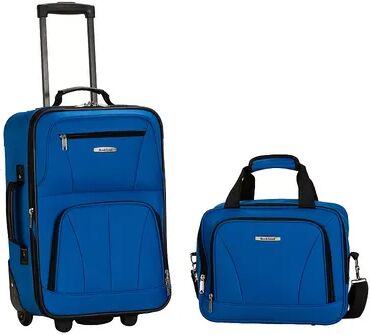 Rockland 2-Piece Wheeled Luggage Set, Blue, 2 Pc Set