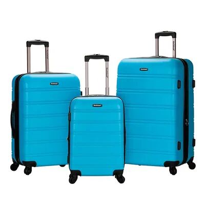 Rockland Melbourne 3-Piece Hardside Spinner Luggage Set, Turquoise/Blue, 3 Pc Set