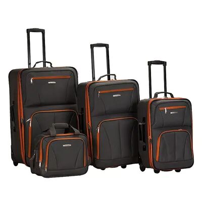 Rockland 4-Piece Wheeled Luggage Set, Grey, 4 PC SET