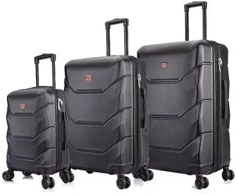 Dukap Zonix 3-Piece Hardside Spinner Luggage Set, Black