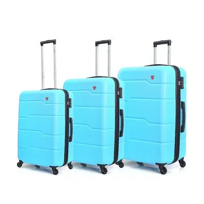 Dukap Rodez 3-Piece Hardside Spinner Luggage Set, Blue