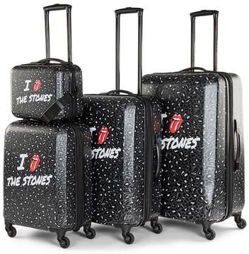 The Rolling Stones Collection 4-Piece Hardside Spinner Luggage Set, Multicolor, 4 PC SET