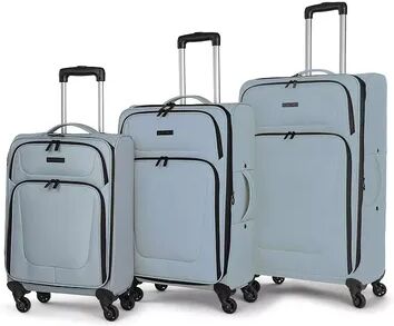 Swiss Mobility DEN Collection 3-Piece Softside Spinner Luggage Set, Silver, 3 Pc Set