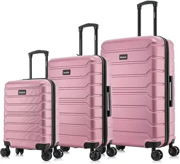 InUSA Trend 3-Piece Hardside Spinner Luggage Set, Pink, 3 Pc Set