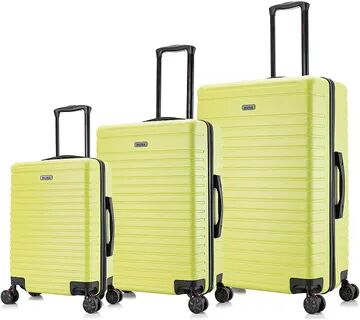 InUSA Deep 3-Piece Hardside Spinner Luggage Set, Green, 3 Pc Set