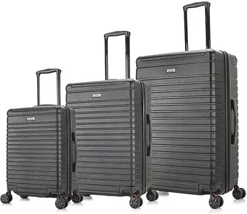 InUSA Deep 3-Piece Hardside Spinner Luggage Set, Black, 3 Pc Set