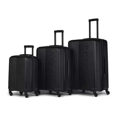 Bugatti The Classic Collection 3-Piece Hardside Spinner Luggage Set, Black, 3 Pc Set