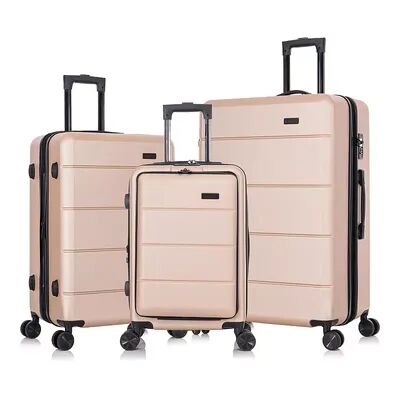 InUSA Elysian 3-Piece Hardside Spinner Luggage Set, Pink, 3 Pc Set