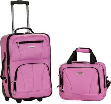 Rockland 2-Piece Wheeled Luggage Set, Pink, 2 Pc Set