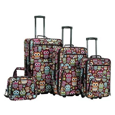 Rockland 4-Piece Print Luggage Set, Multicolor, 4 PC SET