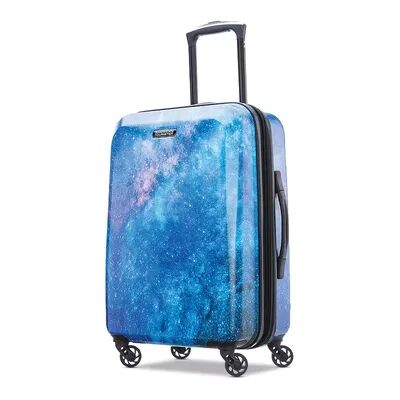 American Tourister Burst Max Printed Hardside Spinner Luggage, Grey, 24 INCH