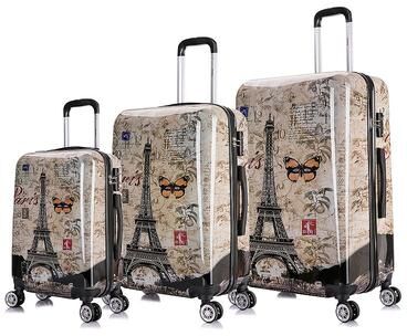 InUSA Prints 3-Piece Hardside Spinner Luggage Set, Multicolor, 3 Pc Set