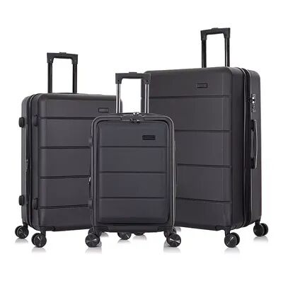 InUSA Elysian 3-Piece Hardside Spinner Luggage Set, Black, 3 Pc Set