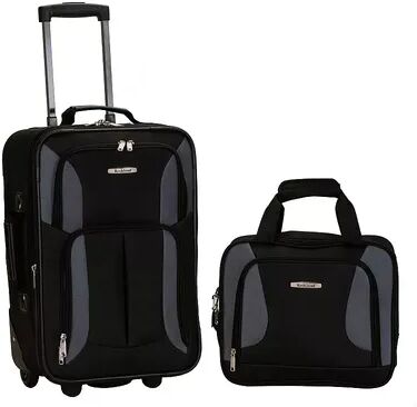 Rockland 2-Piece Wheeled Luggage Set, Black, 2 Pc Set