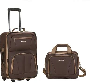 Rockland 2-Piece Wheeled Luggage Set, Brown, 2 Pc Set