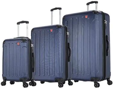 Dukap Intely 3-Piece Hardside Spinner Luggage Set, Blue