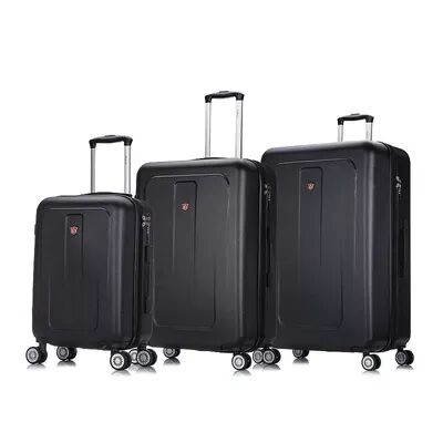 Dukap Crypto 3-Piece Hardside Spinner Luggage Set, Black