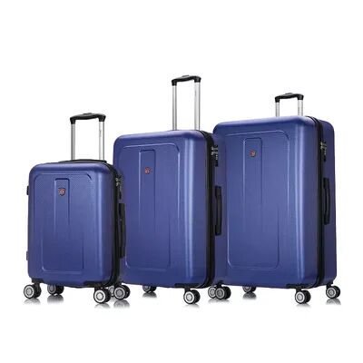 Dukap Crypto 3-Piece Hardside Spinner Luggage Set, Blue