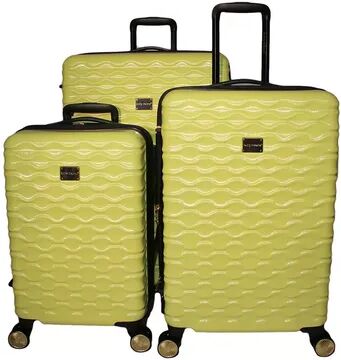 Kathy Ireland Maisy 3-Piece Hardside Spinner Luggage Set, Yellow, 3 Pc Set