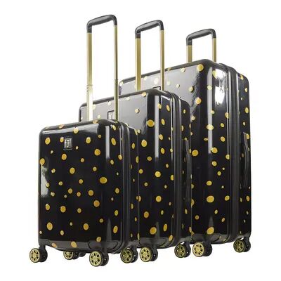 ful Impulse 3-Piece Hardside Spinner Luggage Set, Black, 3 Pc Set