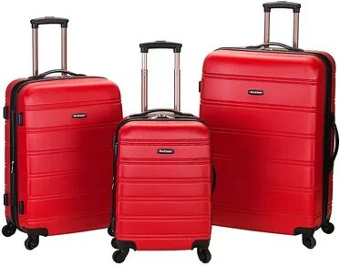 Rockland Melbourne 3-Piece Hardside Spinner Luggage Set, Red, 3 Pc Set