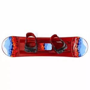 Lucky Bums 95 CM Youth Snow Kids Plastic Snowboard with Adjustable Bindings, Red, Brt Red