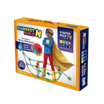 National Sporting Goods Connect N Build 79-Piece Construction Tactile Toy Set, Multicolor
