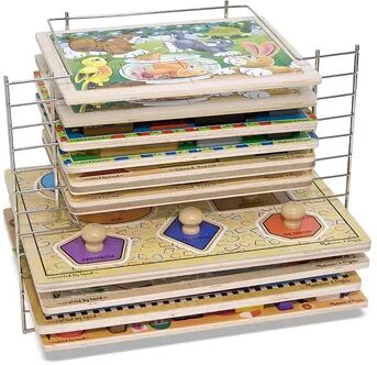 Melissa & Doug Deluxe Wire Puzzle Rack, Grey