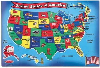 Melissa & Doug USA Map Floor Puzzle, Multicolor