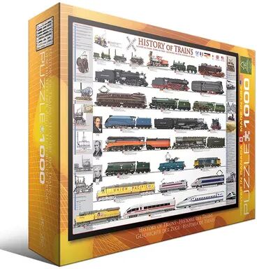 Eurographics 1000-pc. History of Trains Jigsaw Puzzle, Multicolor