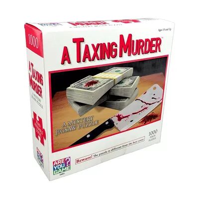 AREYOUGAMECOM A Taxing Murder Classic Mystery Jigsaw Puzzle: 1000 Pcs, Multicolor