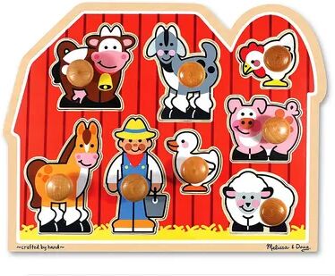 Melissa & Doug Large Farm Jumbo Knob Puzzle, Multicolor