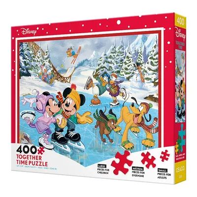 Ceaco Together Time Puzzle Mickey & Minnie Skating Puzzle, Multicolor
