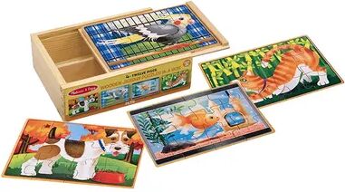 Melissa & Doug Pets Jigsaw Puzzles in a Box Set, Multicolor