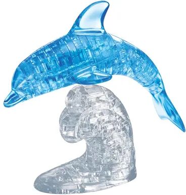 BePuzzled Deluxe 3D Crystal Dolphin Puzzle, Multicolor