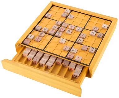 Hey! Play! Wood Sudoku Board Game Set, Multicolor