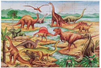 Melissa & Doug Dinosaurs Floor Puzzle, Multicolor