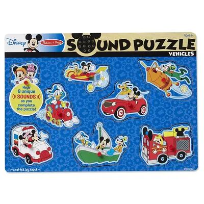 Melissa & Doug Disney's Mickey Mouse & Friends Vehicles Wooden Sound Puzzle by Melissa & Doug, Multicolor