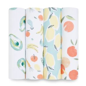 aden + anais essentials cotton muslin swaddles 4 pack farm to table unisex
