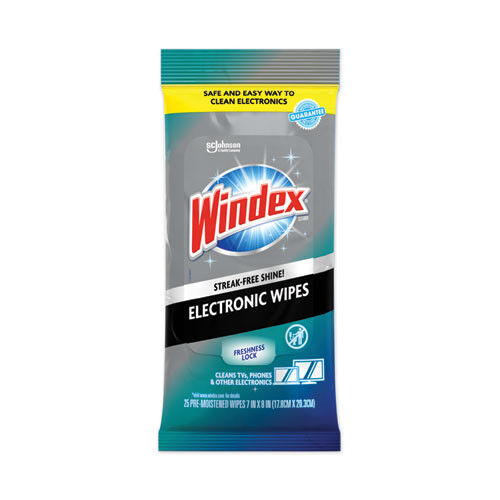 Windex Electronics Cleaner, 7 X 10, Neutral Scent, 25/pack, 12 Packs/carton ( SJN319248 )
