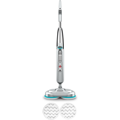 BISSELL SpinWave SmartSteam Sanitizing Spin Mop Silver/Electric Blue Accents 3712W BISSELL SpinWave SmartSteam Sanitizing Spin Mop Silver/Electric Blue Accents 3712W