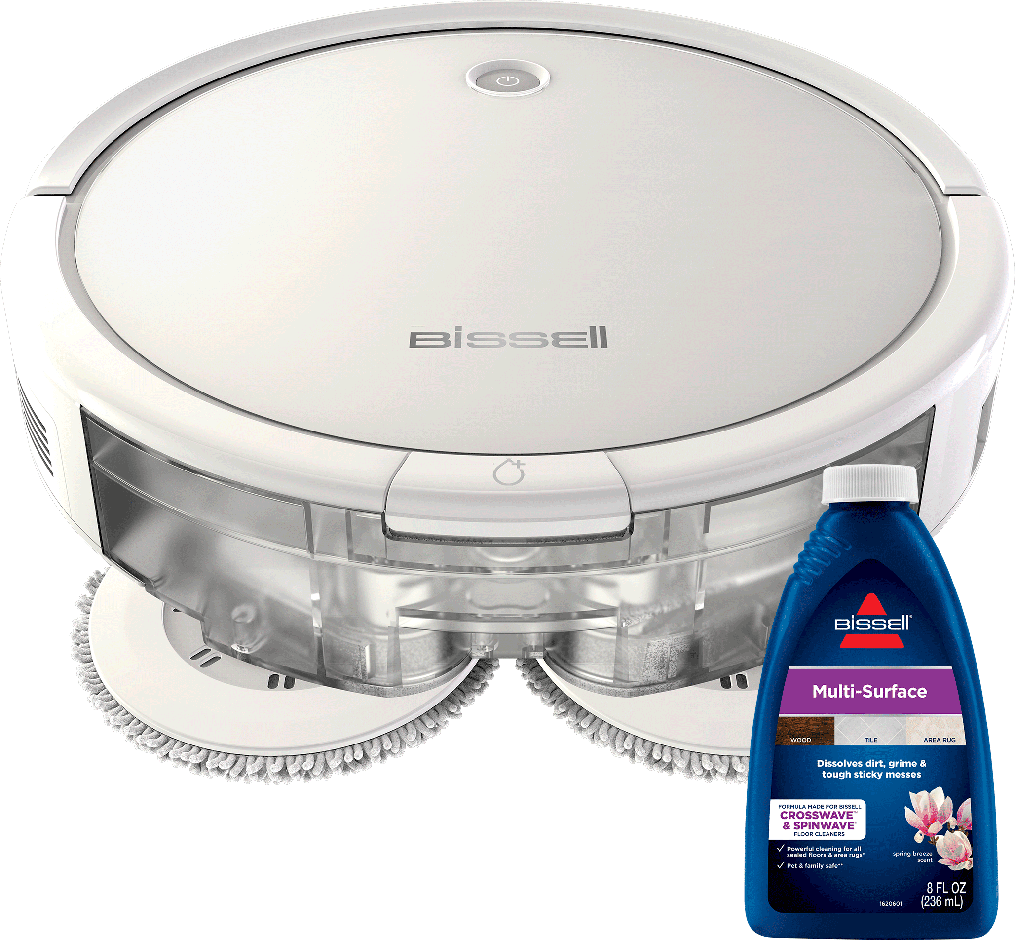 BISSELL Remanufactured SpinWave Wet and Dry Robotic Vacuum   Pearl White/Black Accents   2859R