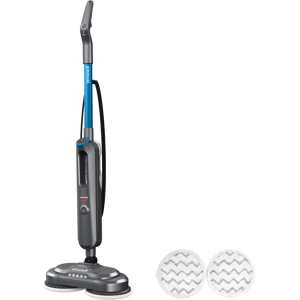 BISSELL SpinWave SmartSteam Scrubbing & Sanitizing Spin Mop   Titanium/Bossanova Blue Accents   3897A
