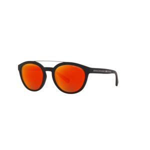 Armani Exchange AX4118S Mirror Sunglasses - Dark Violet/Red Mirror/Matte Black