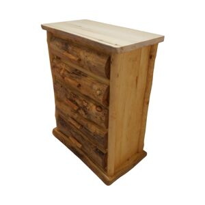 Mountain Woods Furniture Quakie Log Round Chest - 5 Drawer