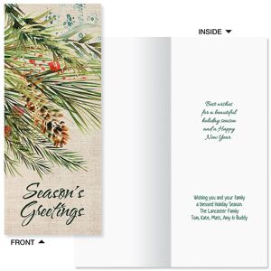 Colorful Images Pine & Berries Slimline Holiday Cards